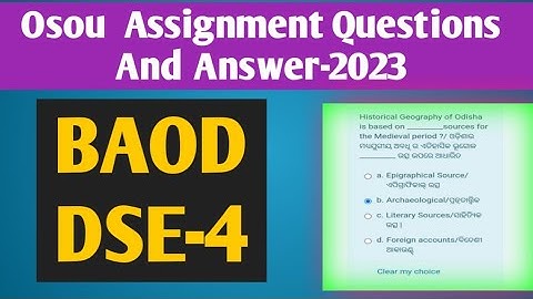 BAOD DSE-04 All Assignment Questions And Answer #osou #knowledge_for_all #osou_assingment_answer
