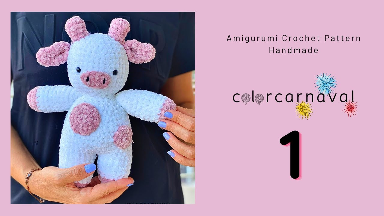 просто бархатная корова амигуруми крючком | Часть 1
