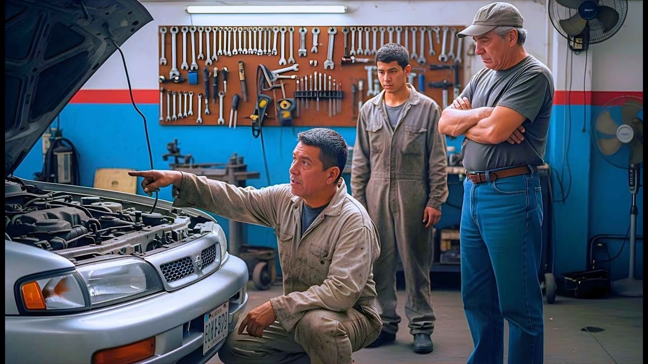 “El Mecánico Desempleado Entró al Taller Solo para Mirar… y Terminó Arreglando el Coche del Dueño”