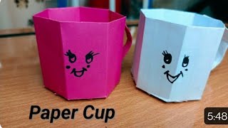 how to make a simple paper cup 🍵#kidscrafts #handmadetoys #origami #crafts #viral #diycrafts