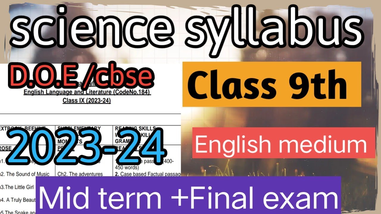 class 9th science syllabus 2023-24 | cbse class 9 syllabus 2023-24 ...