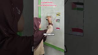 Atwa Mencoba Memasangkan Bendera Tanpa Menyentuh Garis 🇮🇩 🇵🇸 🇧🇳 #shorts