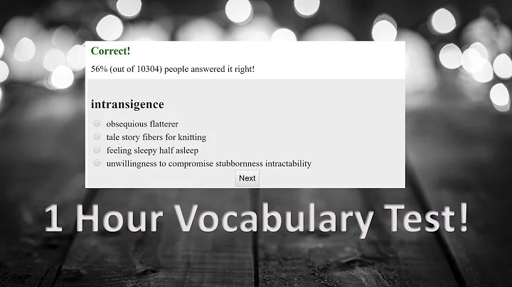 1 Hour EPIC Vocabulary Test - You vs Tutor vs World - GRE Vocabulary - DayDayNews