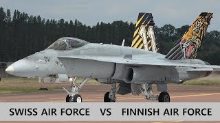 Breathtaking Swiss vs Finnish F/A-18 display rivalry RIAT 2020