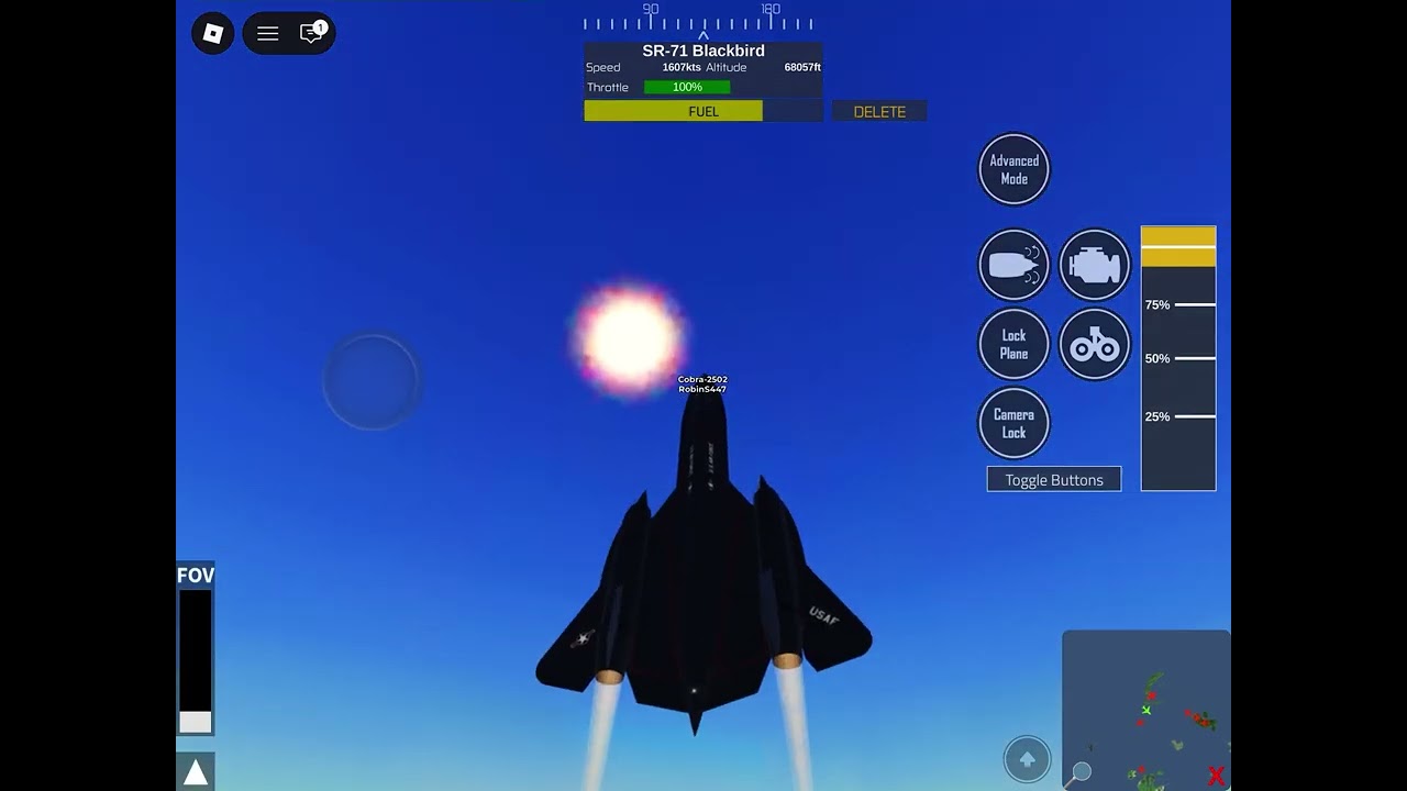 Flying to 250,000 feet in ptfs