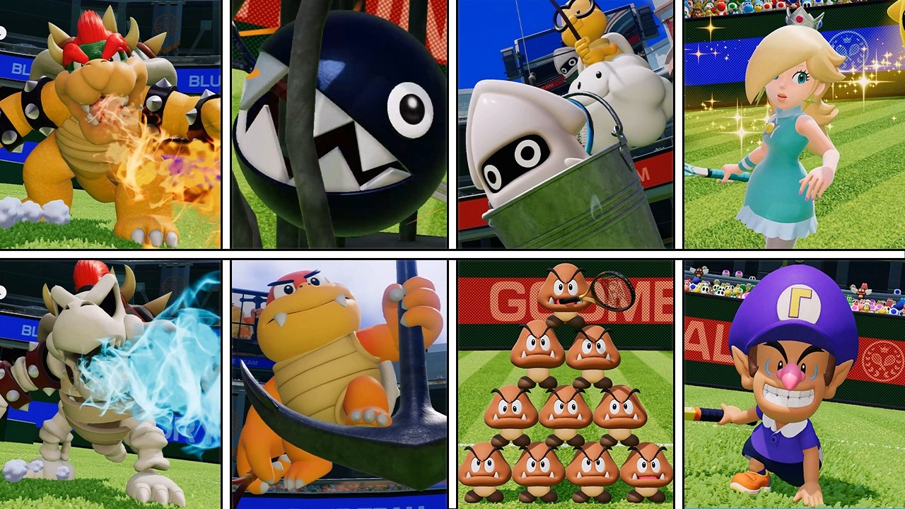 Mario Tennis Fever - Все анимации выхода на корт