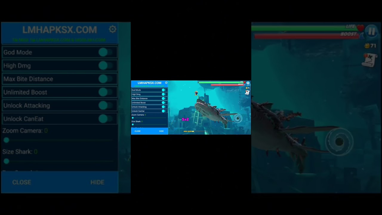 HUNGRY SHARK WORLD MOD Gameplay 🦈 Unlimited Coins & Giant Shark Rampage!