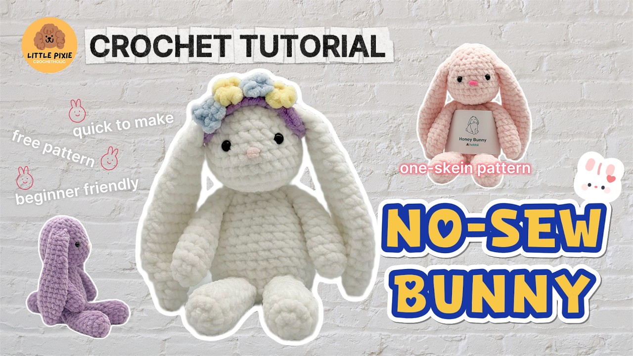No-Sew Crochet Bunny Tutorial - Easy Amigurumi Bunny (Beginner Friendly)
