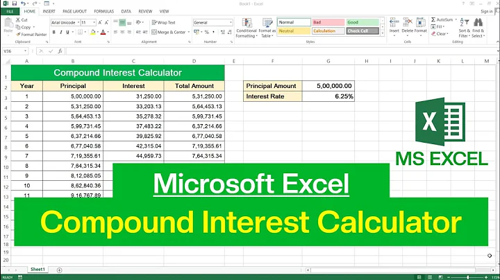 How to Calculate Compound Interest in Microsoft Excel | Compound Interest Calculator