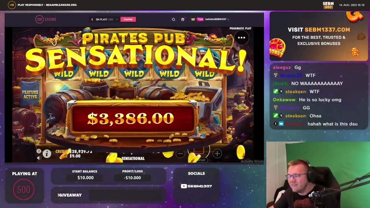 Sensational win by SEBM1337 ON Piratus Pub!