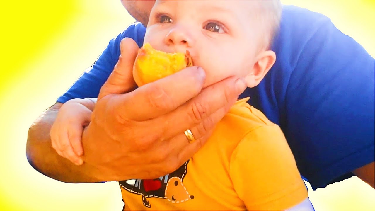 👨‍🌾 Organic Peach Harvest Grandson Enjoying Freshly Picked Fruit 🍑 