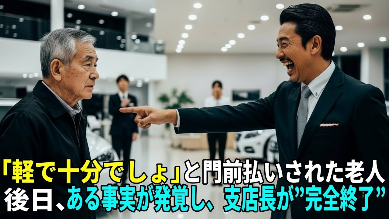 「軽で十分ですよね？」高級ディーラーで試乗もさせてもらえなかった老人客。だが後日、再び老人が現れると支店長が崩れ落ちたーー。