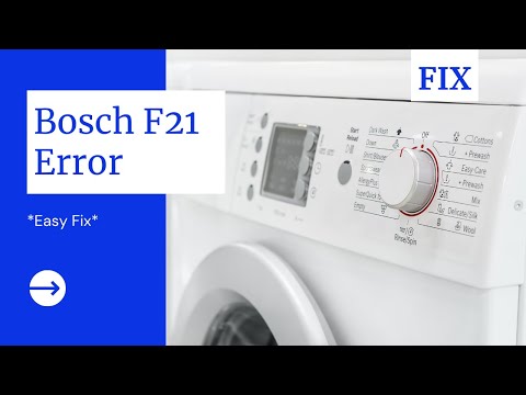 Fix Bosch Washing Machine  F21 Error Reset * Easy Fix*