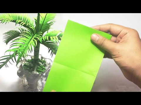 How to Make a Coconut Tree from Origami Paper, for Living Room Decoration