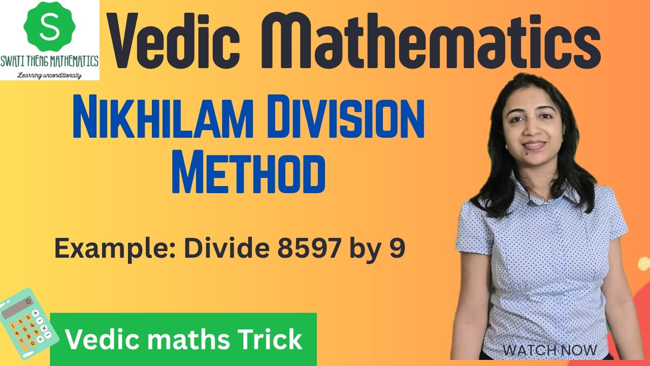 Vedic Maths Trick to Divide 8597 by 9 | Easy Nikhilam Division Shortcut ...