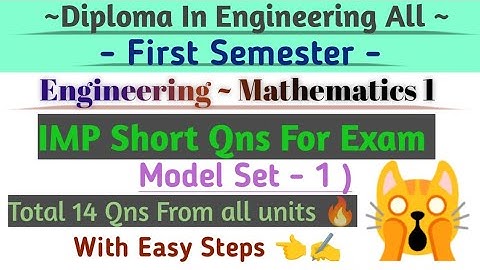 Engineering Mathematics Short Qns For Exam | #ctevt #firstsemester #diploma #education #math #1k