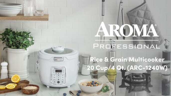 Aroma Housewares Professional 8-Cup Cooked 2qt Digital Rice Grain Multicooker ARc-994Sg, Gray