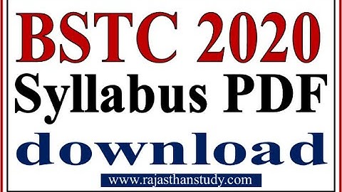 BSTC 2020 Ka Syllabus | Rajasthan BSTC Syllabus 2020 Exam Pattren | | राजस्थान बीएसटीसी सिलेबस
