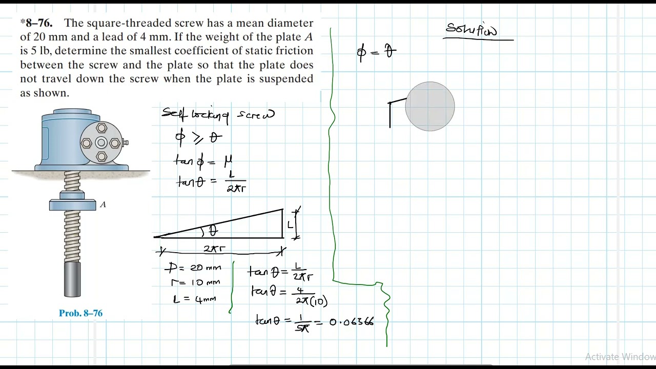 8–76 Friction (Chapter 8: Hibbeler Statics) Benam Academy