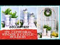 2 DOLLAR TREE DIY FARMHOUSE DECOR CRAFTS |  2 Door Cathedral Window | 2 PC Reversible Candle Holders