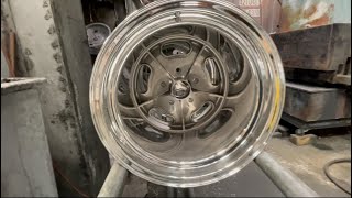 I buff &polished this classic 15x14 15x7 drag Masters rims￼