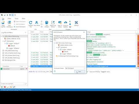 Using Workspaces in LogViewPlus