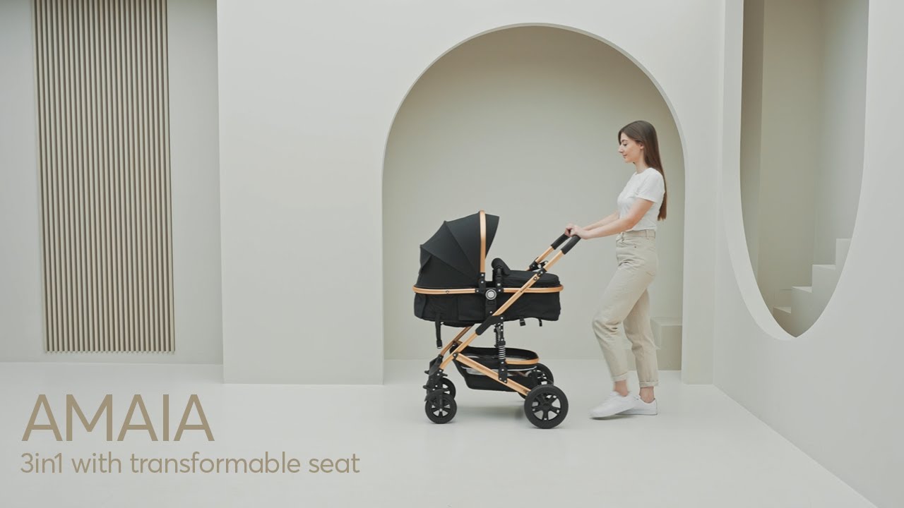 KikkaBoo | Stroller 3in1 with transformable seat AMAIA - YouTube