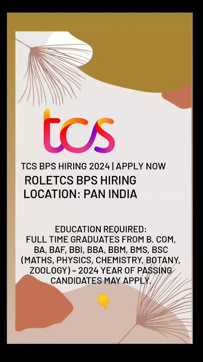 TCS BPS Hiring 2024 | Apply Now - YouTube
