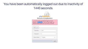 phpmyadmin logs out after 1440 secs - WAMP