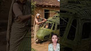 🌿🚁Amazing Palm Leaf Art! Village Grandma Makes Helicopter। #ai #creativecreation #handmade #creative