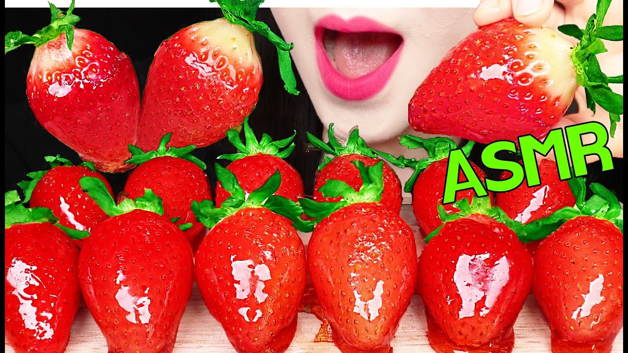 ASMR *RECIPE* CANDIED FRUITS TANGHULU 탕후루 레시피 딸기 탕후루 먹방 EATING SOUNDS