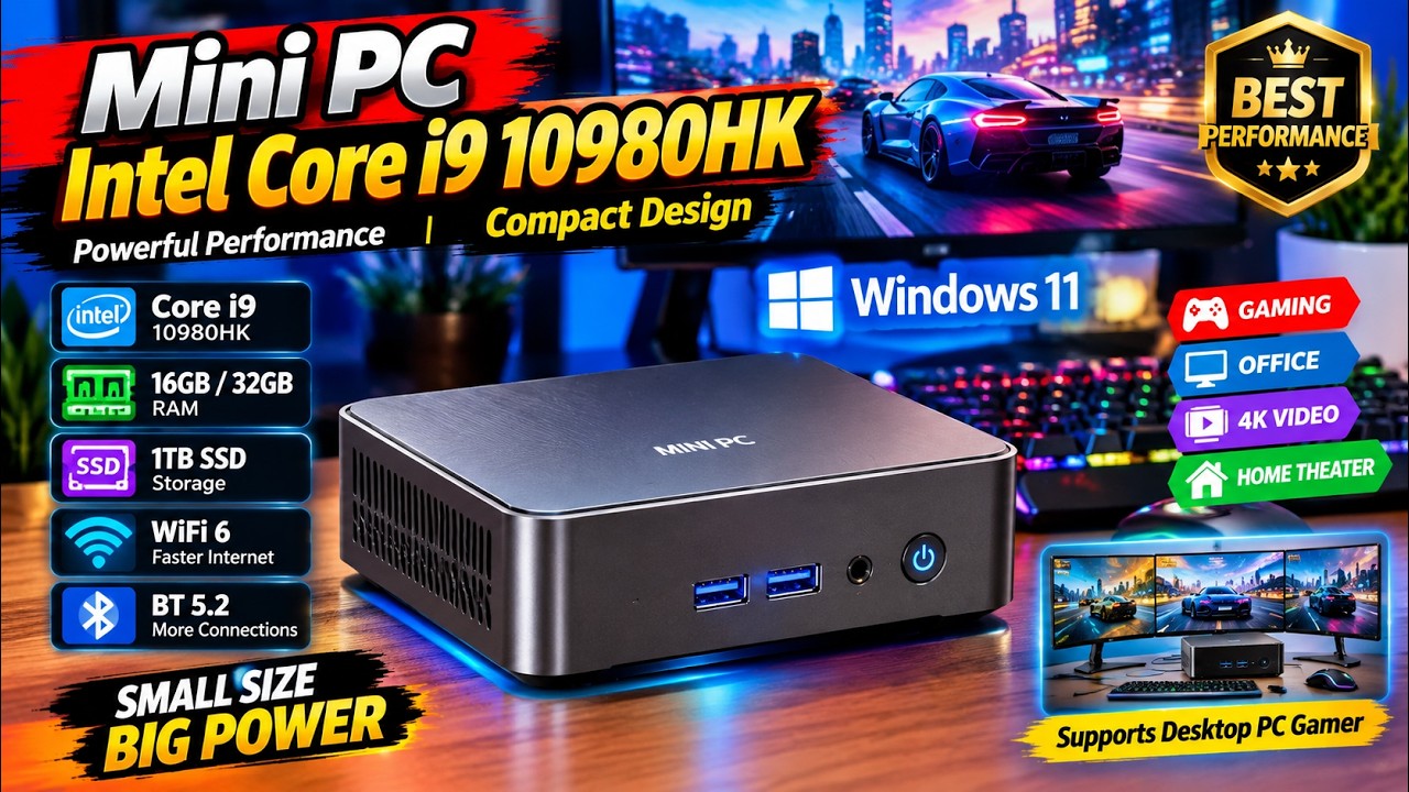 Intel Core i9 Mini PC 32GB RAM 1TB SSD Windows 11 - YouTube