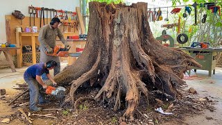 Shocking DIY Art! Watch a Rotten Tree Root Become a Masterpiece in the Hands of a Young Woodworker