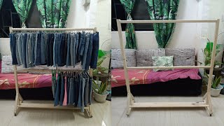 DIY Wooden clothing rack | Nordic clothes stand