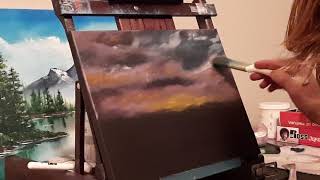 Black Canvas Oil Painting Easy Stunning Sunset Sky Pt.3 Bob Ross Style -  Youtube