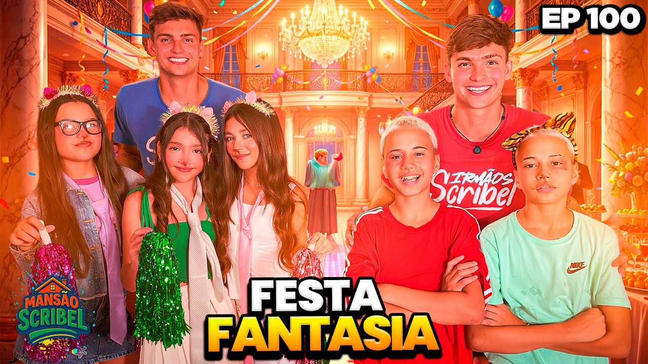 OS GÊMEOS ANTÔNIO E JP FIZERAM UMA FESTA FANTASIA NA MANSÃO SCRIBEL COM AS  AMIGAS😱 •Irmãos Scribel•