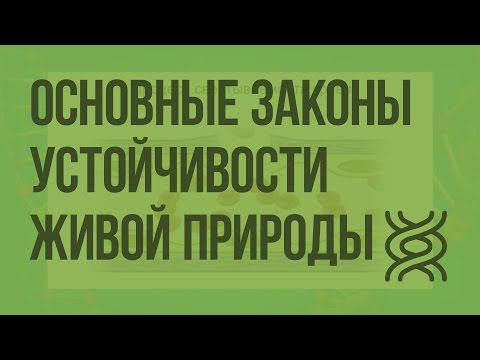 Основные законы устойчивости живой природы. Видеоурок по биологии 9 класс