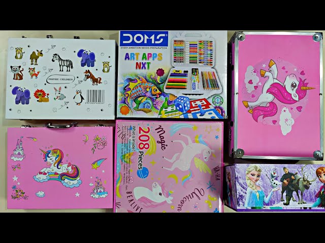 cute collection of art supply, ever used art kit, unicorn magic