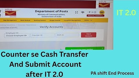 Counter PA Cash Transfer and Shift End Process in IT 2.0 | Cash Adjustment IT 2.0