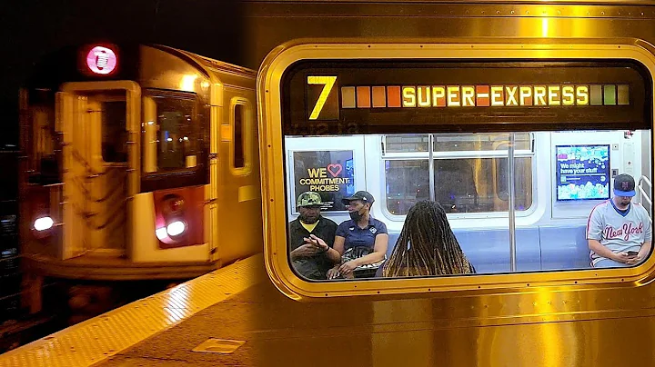 R188  7 local & Super Express train - at 61 St- Woodside with new Mets announcements
