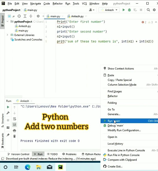 Python Program to Add Two Numbers | Sum of Two Numbers | Python Example ...