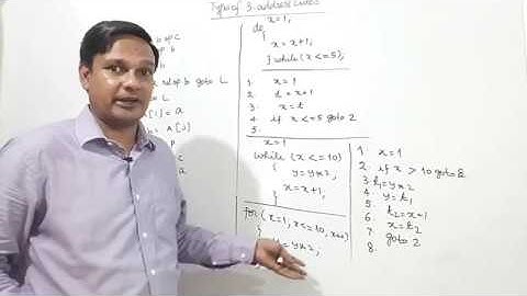 3 ADDRESS CODE REPRESENTATION OF C CODE SEGMENTS