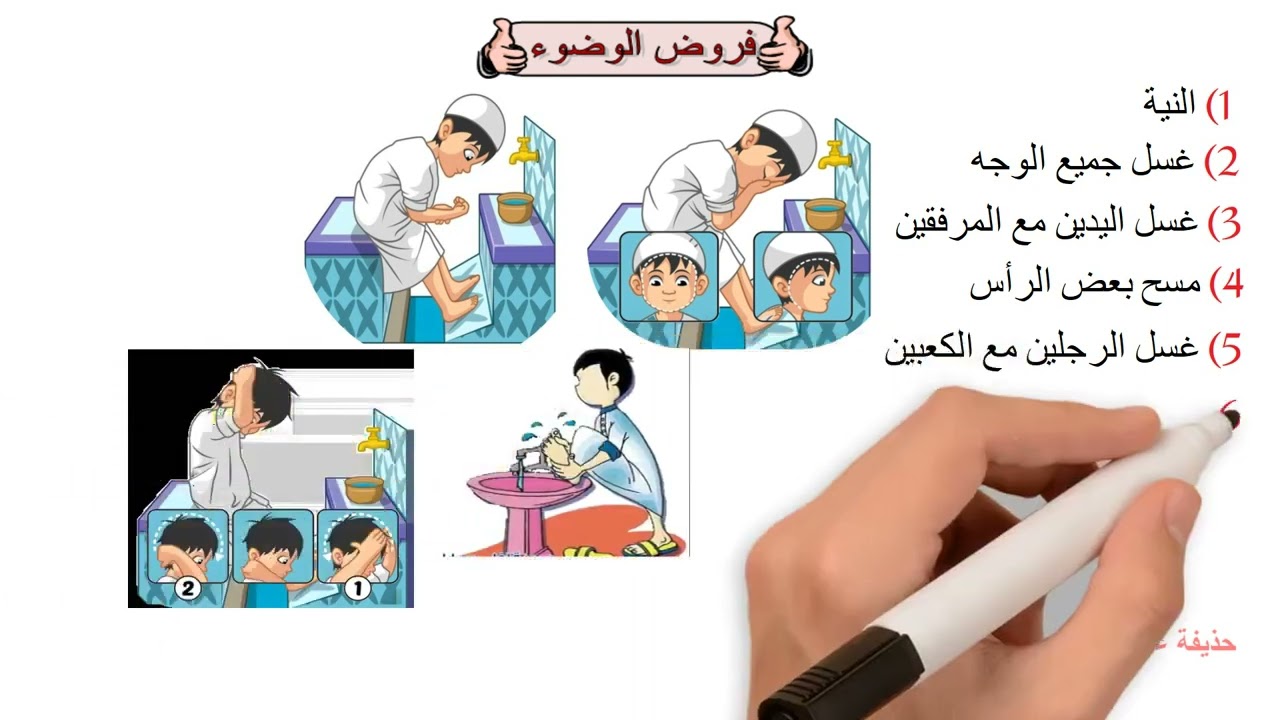 الوضوء فقه شافعى الصف الأول الإعدادى