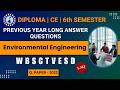 Environment Engineering 2022 Long Answer-Type Questions | CE 6th Sem WBSCTVESD Exam Ready