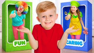 Mommy from the Box! 📦 Funny Family Stories & Challenges with Oliver and Adam