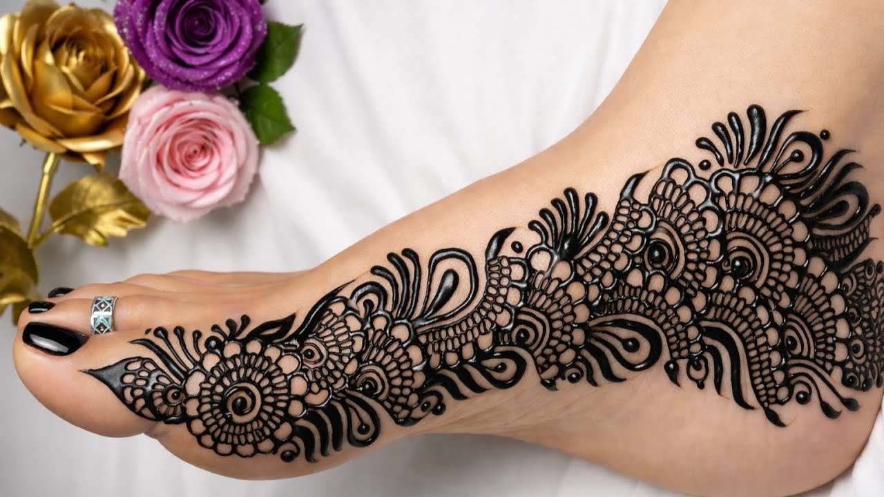 🌸 Simple & Elegant Foot Mehndi Design|Latest Henna Art for Legs||Foot Mehndi Design|Pairon Ki Mehndi