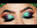 GREEN & PURPLE HALF CUT CREASE INDIAN BRIDAL EYE MAKEUP TUTORIAL FOR HOODED EYES