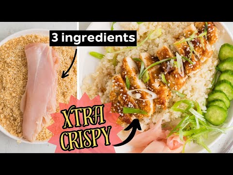 These TWO INGREDIENTS make the Crispiest High Protein Low Carb Chicken Katsu