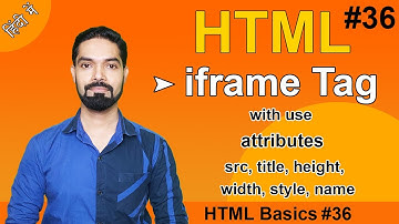 HTML iframe Tag | HTML iframe tag using src, title, height & width, style, name attributes | Hindi