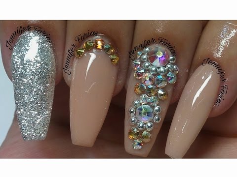 Consejos para aplicación de uñas acrilicas + diseño nude con plata y  swarovsky / Uñas acrilicas 2016 - thptnganamst.edu.vn